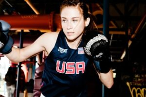 Volunteer Jennifer boxing