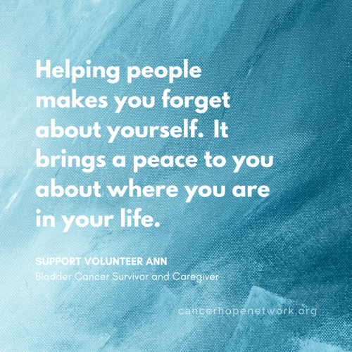 Cancer caregiver volunteers make life easier for others. And they find joy and peace themselves.